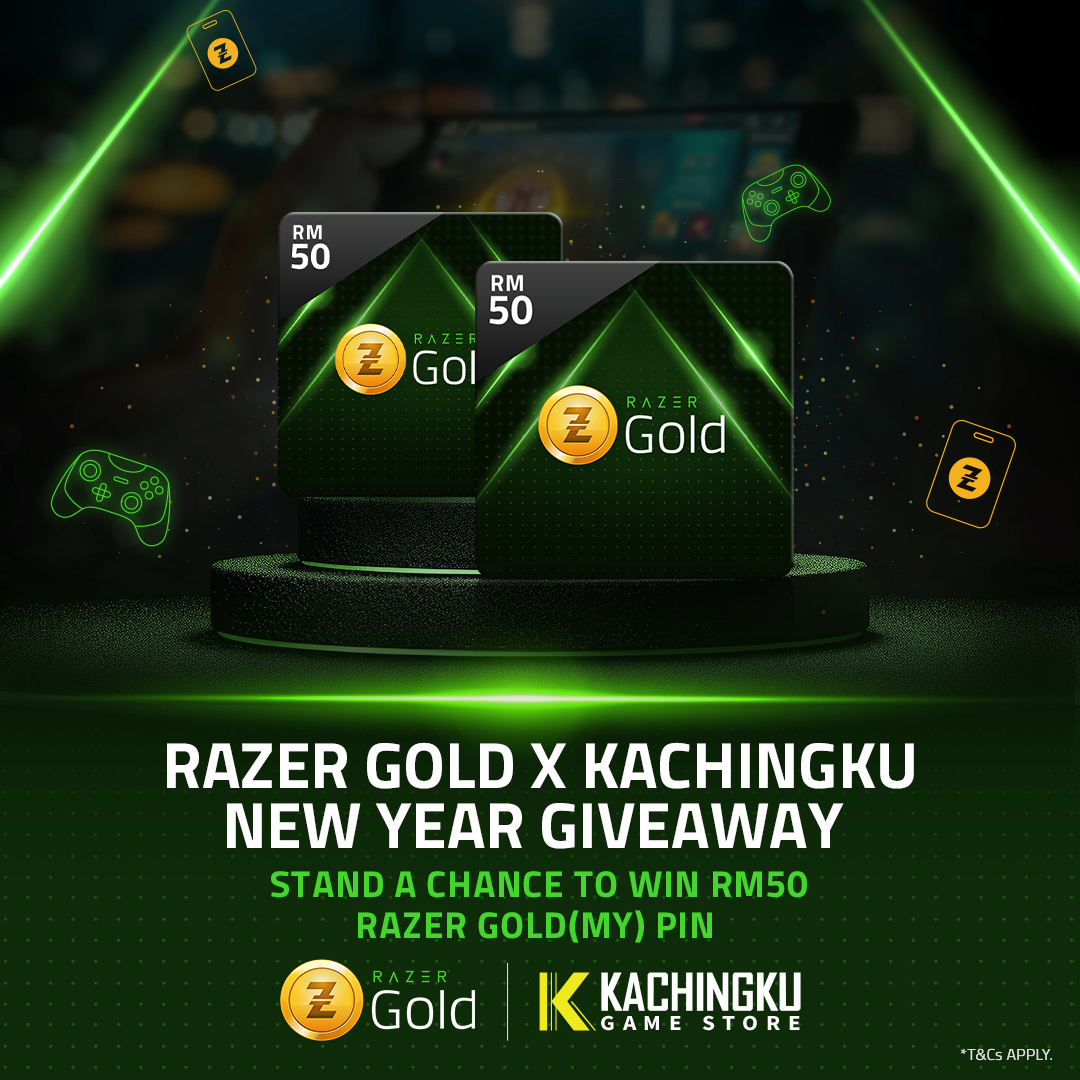 A minimum purchase of RM10 transactions made via kachingku.com for Razer Gold Pin Malaysia will be entitled to stand a chance to win RM50 Razer Gold Pin.