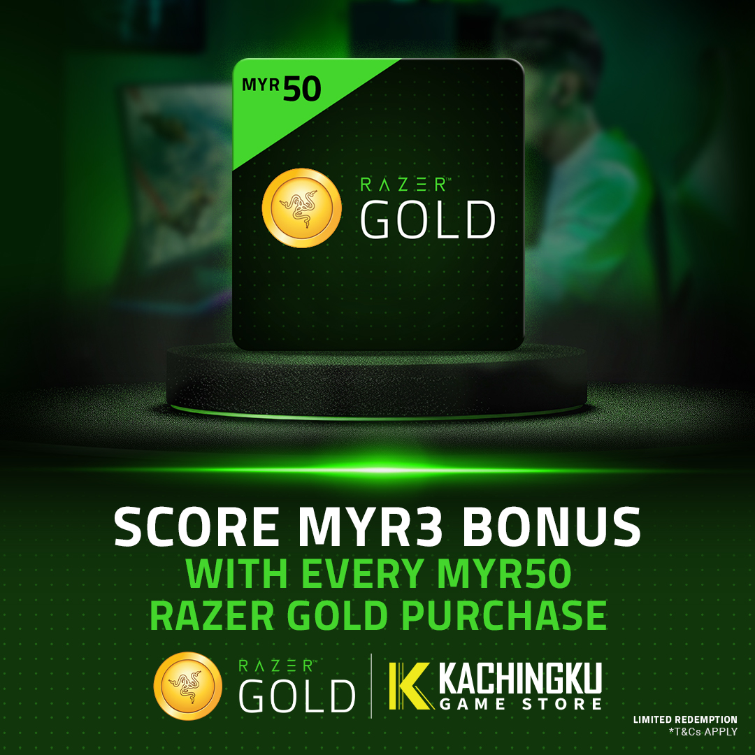 Buy Razer Gold Pin RM50 and Get RM3 Bonus